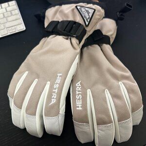 New Hestra Alpine Powder Gauntlet Glove Beige Women's X-Small XS Size 6